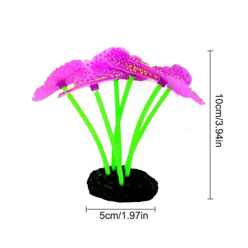 Aquarium Accessories Anemone Weed Fish  Accessories Plastic Decorate Decoration Simulate Artificial Glowing Plants Aquatic - Happy Tails