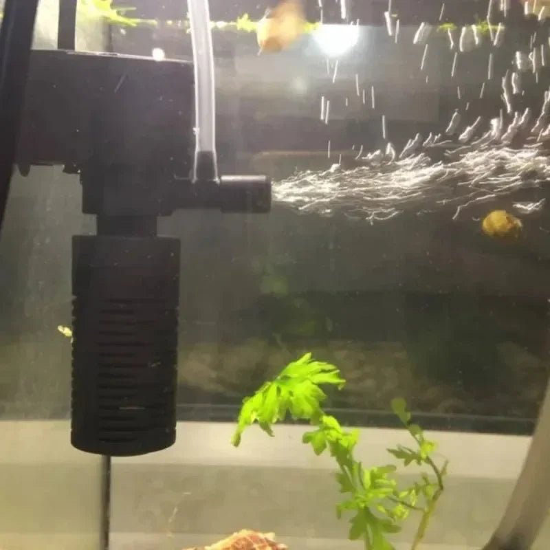 Fish Tank Filter Aquarium Three-in-one Aeration Filter Pump Mini Aquarium Oxygen Submersible Water Purifier - Happy Tails