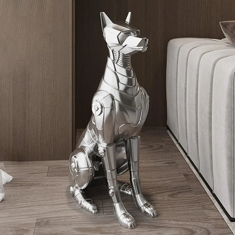 Dog Sculptures Statue Large Luxury Creative Figurines Modern Nordic Figurine Living Room Sculpture Sofa Beside Home DecorationHappy TailsHappy Tails