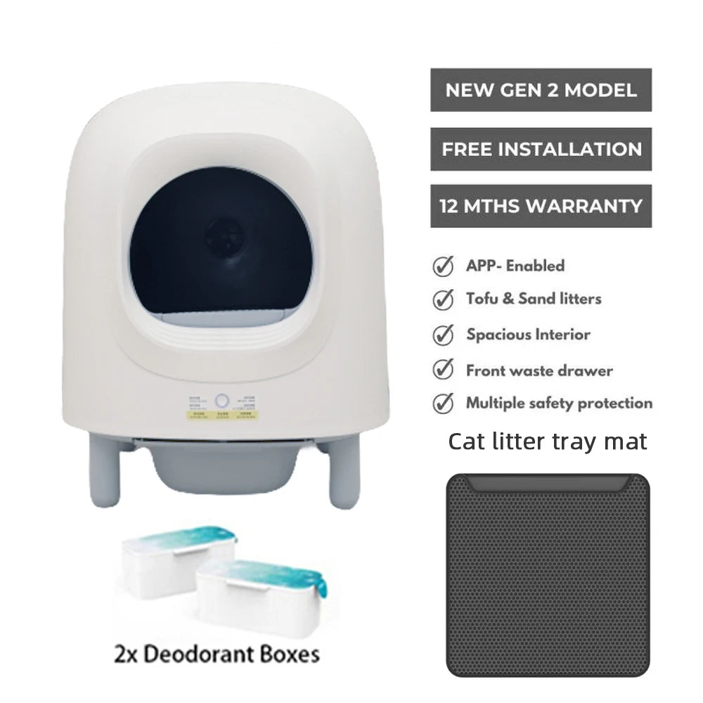 Petree 2.0 Pro 2024 Smart Self-Cleaning Cat Litter BoxHappy TailsHappy Tails