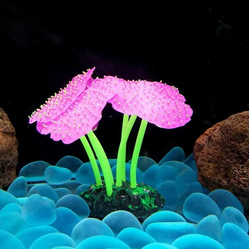 Aquarium Accessories Anemone Weed Fish  Accessories Plastic Decorate Decoration Simulate Artificial Glowing Plants Aquatic - Happy Tails