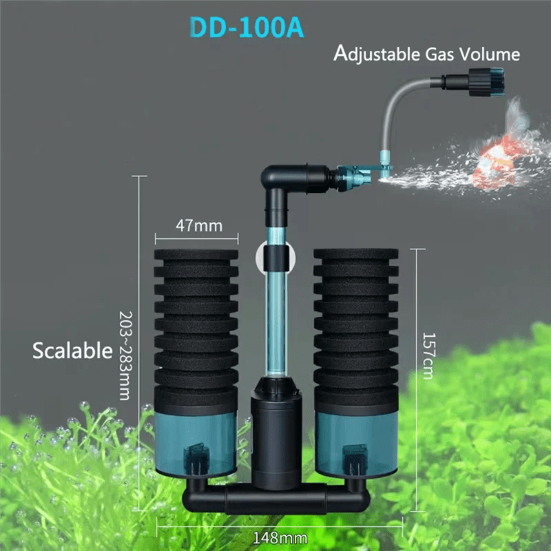 ABJN-USB Aquarium Filter With Electric Water Pump Air Pump Skimmer Biochemical Sponge For Fish Tank Bio Filter - Happy Tails