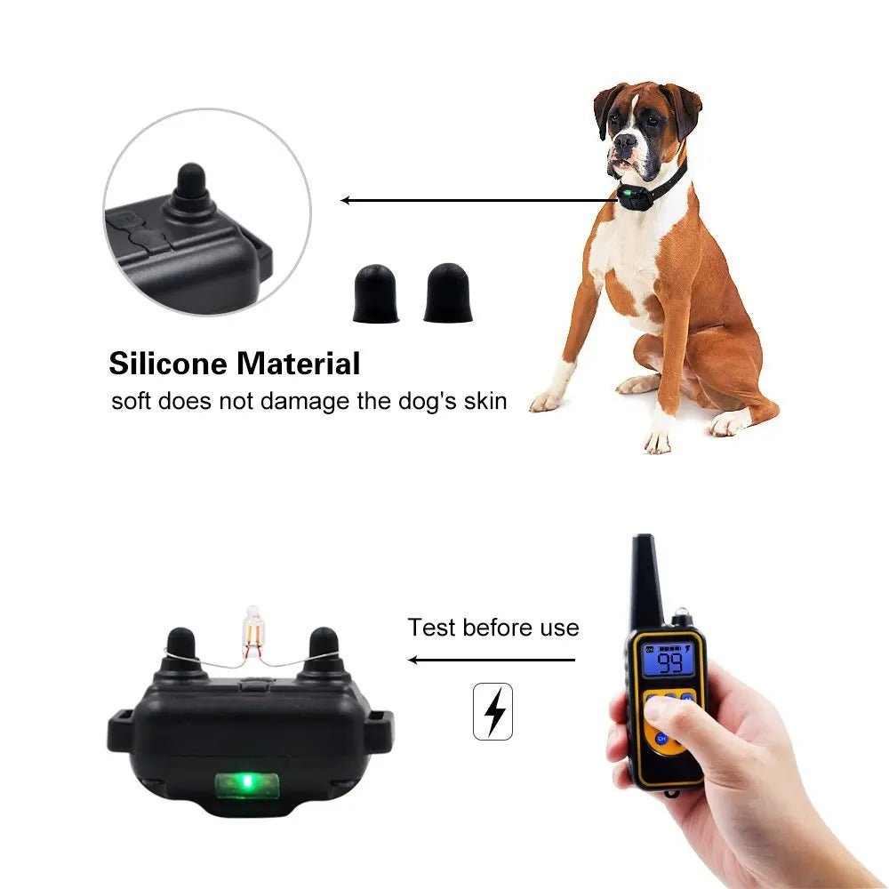 Electric Pet Dog Training Collar Shock Training Collar Electronic Remote Control Waterproof RechargeableHappy TailsHappy Tails