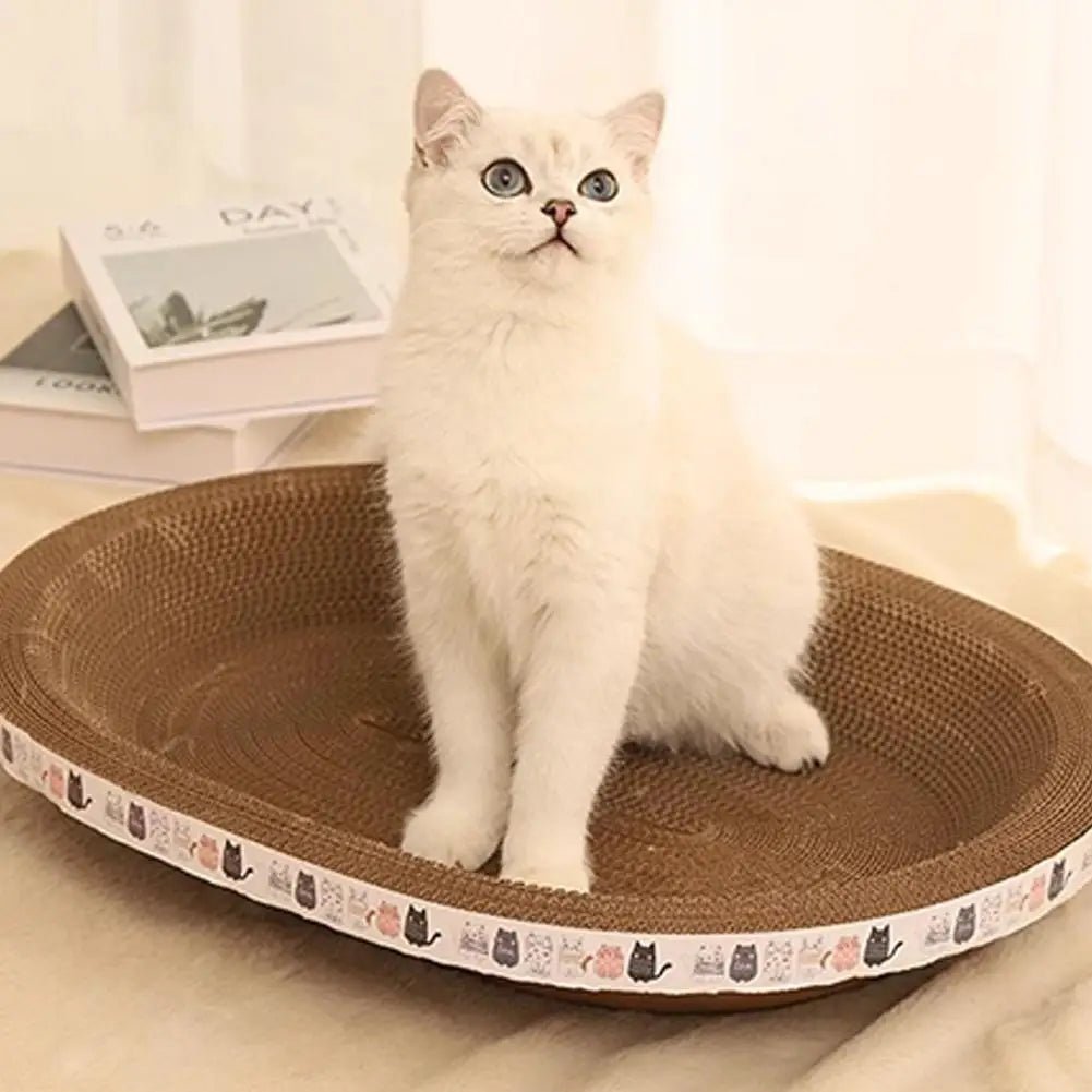 Cat Scratching Pads Round Oval Cat Scratch Pad Bowl Nest for Indoor Cats Grinding Claw Round Grinding Claw Toys Scratching BoardHappy TailsHappy Tails