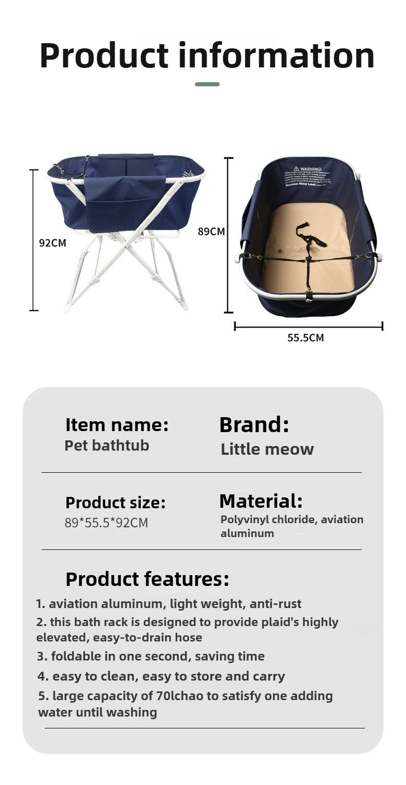 Foldable Pet Bath Tub - Adjustable Height & Easy CarryHappy TailsHappy Tails