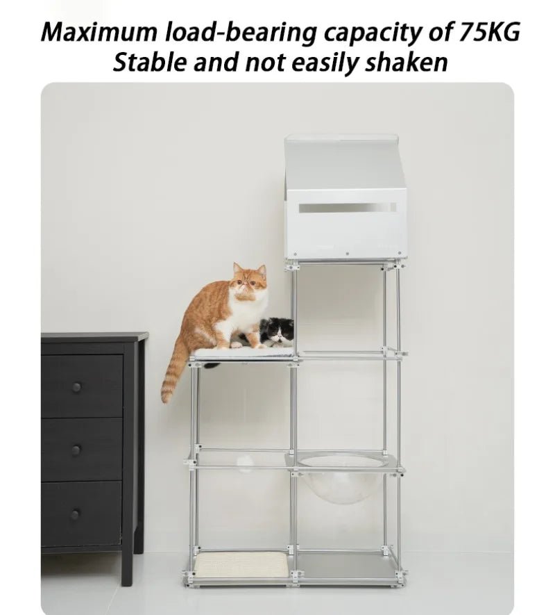 Multi Functional 4 Layers Trees Cat Climbing Frame Stable Acrylic Cat Nest House Cats Scratcher Board Sisal Pet Accessories - Happy Tails