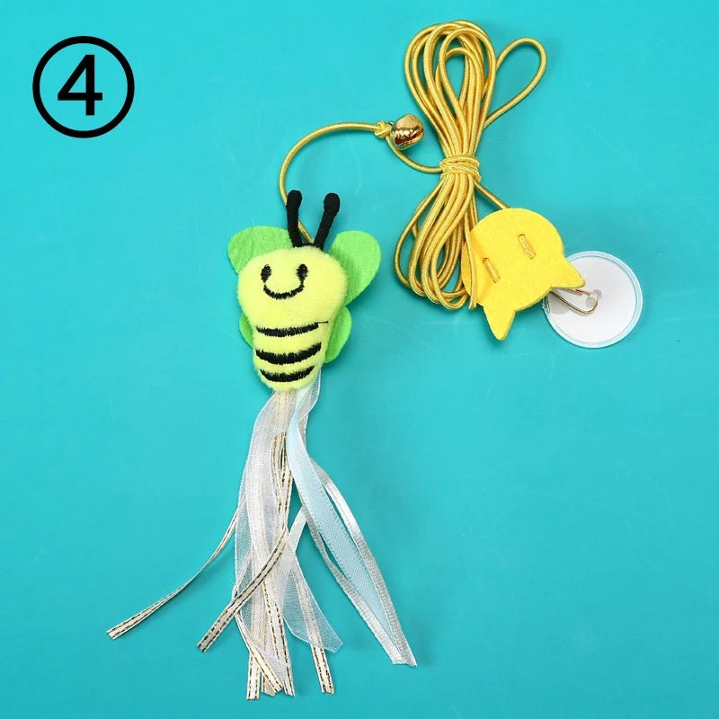 Simulation Cat Toy Cat Scratching Rope Feather Funny Kitten Playing Game Interactive Toy Retractable Hanging Door Pet Supplies - Happy Tails