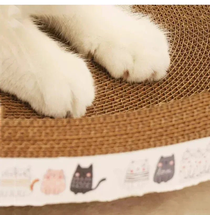 Corrugated Cat Scratcher Cat Scrapers Round Oval Grinding Claw Toys for Cats Wear-Resistant Cat Bed Nest Cat Accessories - Happy Tails