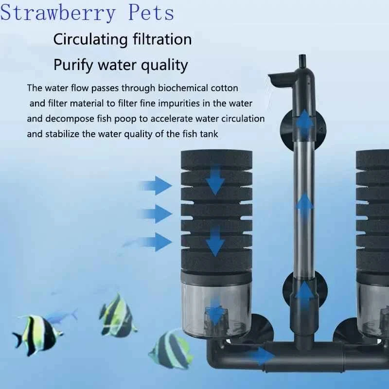 New Aquarium Filter for Aquarium Fish Tank Air Pump Skimmer Biochemical Sponge Filter Aquarium Bio Filters Filtro Aquario - Happy Tails