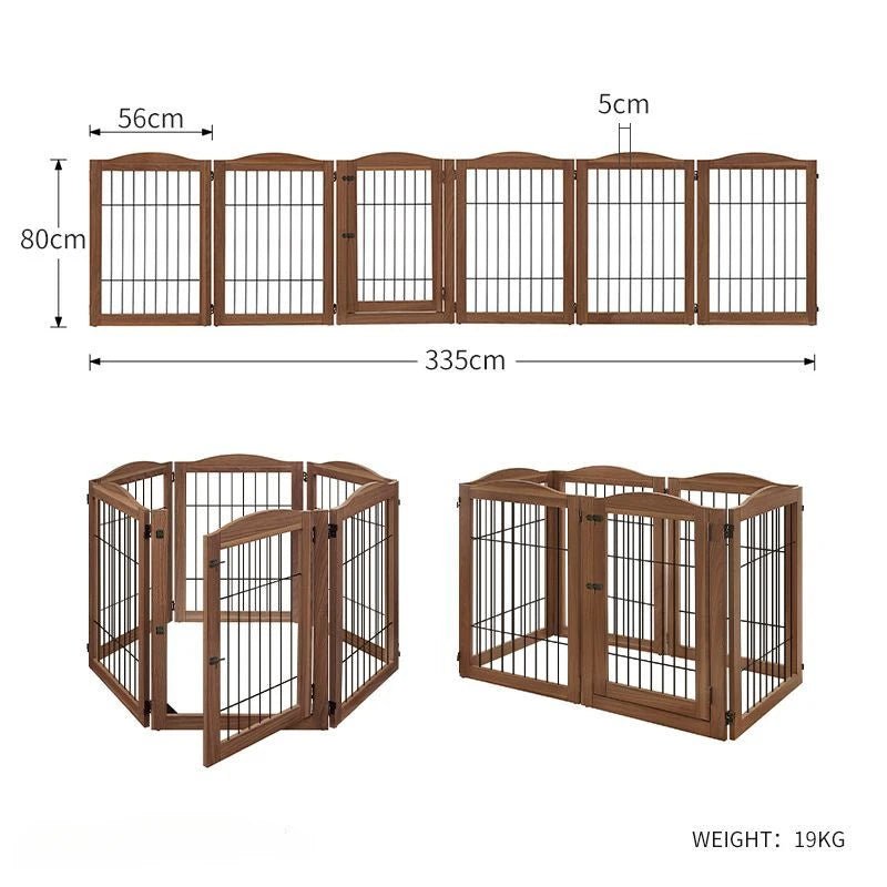 Wooden Pet Fence Dog Fence Freely Combinable Pet Isolation Door Indoor Foldable Dog Cage for Small and Medium Dogs Pet SuppliesHappy TailsHappy Tails