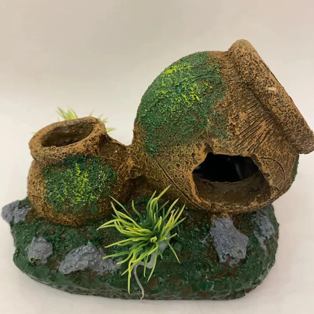 Aquarium Artificial Barrel Cave Resin Ornaments Decorations Landscaping Accessories For Fish Tank Aquarium Decoration Supplies - Happy Tails