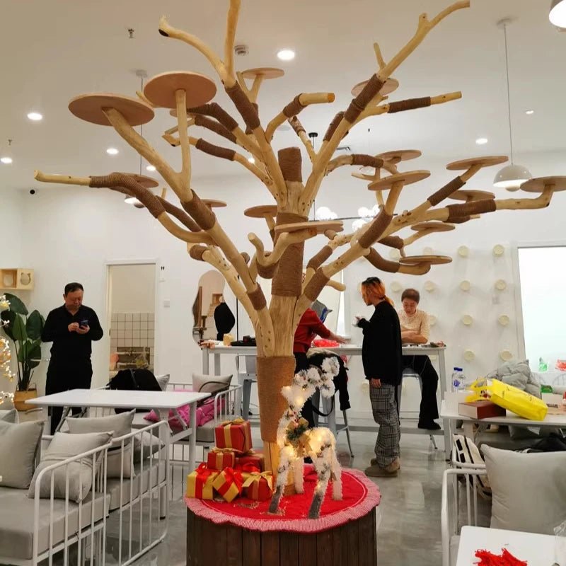 Cat Climbing Cat Nest Cat Tree Scratching Post Twine Solid Wood Pet Products Supplies Scratchers Furniture Multi - Level PlushHappy TailsHappy Tails