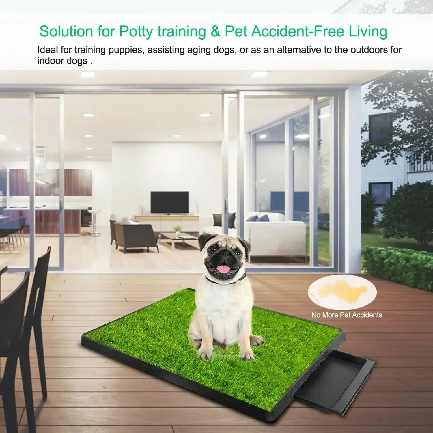Portable Synthetic Grass Dog Potty TrayHappy TailsHappy Tails
