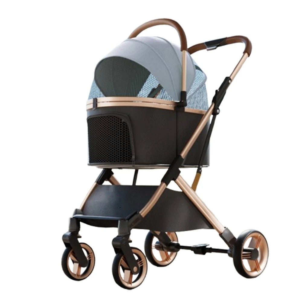 3 in 1 Detachable Pet Stroller for Dog Cat Foldable Travel Carrier up to 50lbs with Portable Carry Bag Storage BasketHappy TailsHappy Tails