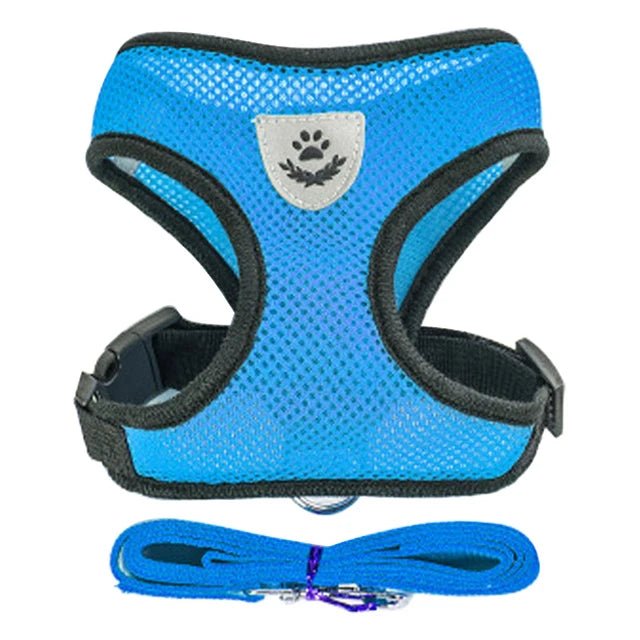 Cat Harness Adjustable Vest Walking Traction Rope Set for Dog Collar Breathable Mesh Harness for Small Medium Cat Dog Pet LeadHappy TailsHappy Tails