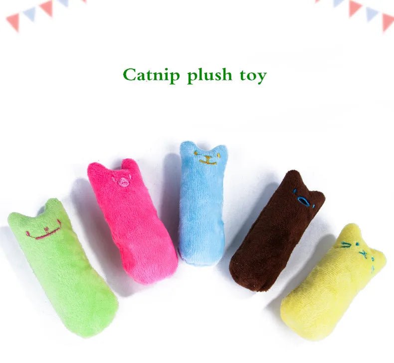 Teeth Grinding Catnip Toys Funny Interactive Plush Cat Toy Pet Kitten Chewing Vocal Toy Claws Thumb Bite Cat mint For Cats - Happy Tails