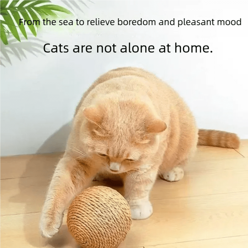 Interactive Sound-Making Big Sisal Cat Scratching Ball Toy Bite-Resistant Kitten Chew Toys for Feline Fun And Claw Care - Happy Tails