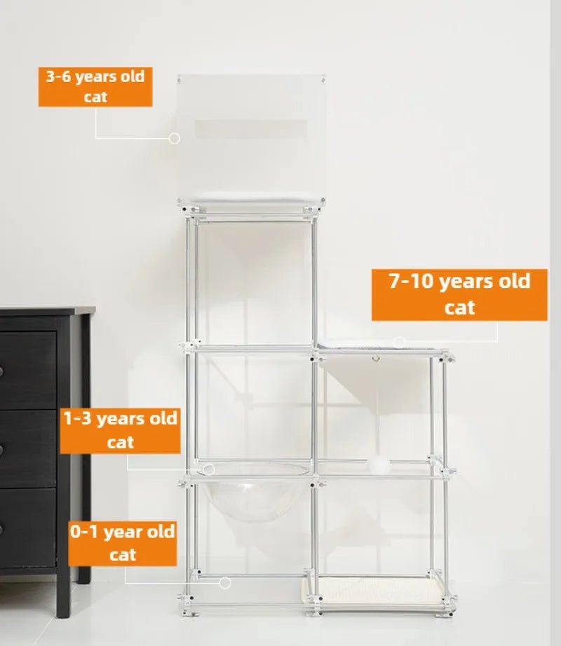 Multi Functional 4 Layers Trees Cat Climbing Frame Stable Acrylic Cat Nest House Cats Scratcher Board Sisal Pet Accessories - Happy Tails
