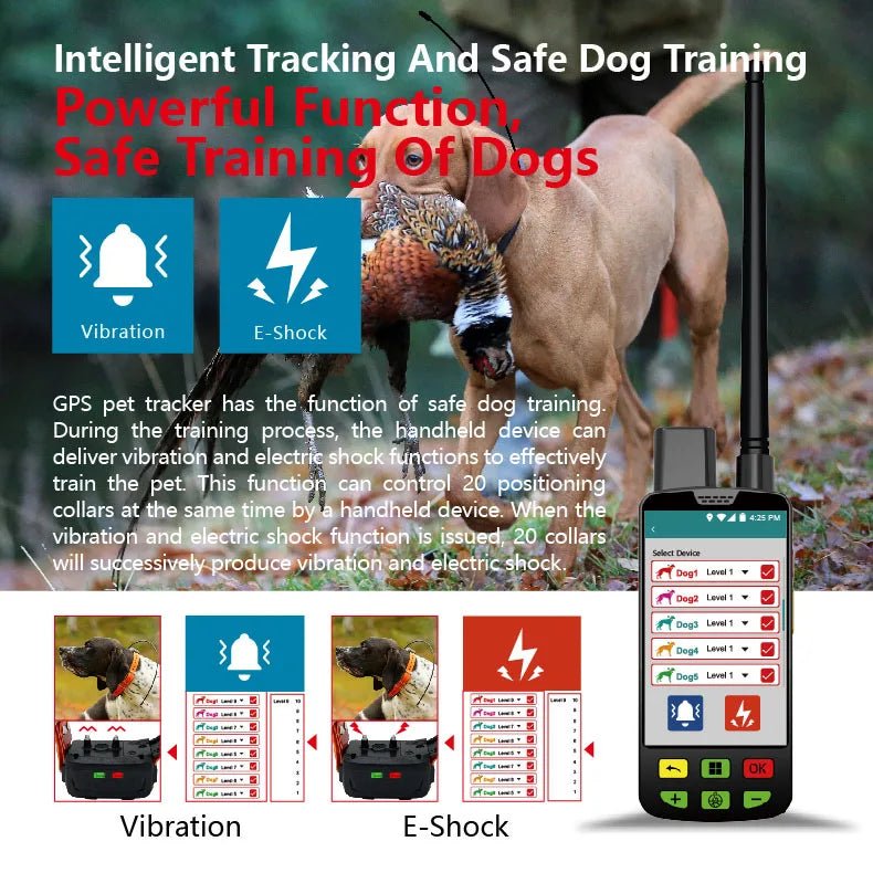 Portable GPS Wireless Dog Fence System Electric Satellite Global Positioning Dog Containment System For Medium And Large DogsHappy TailsHappy Tails
