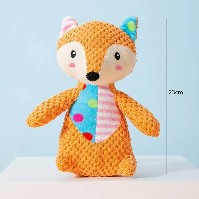 Pet Plush Toy Cat Dog Puzzle Toy Cute Animals Bite Resistant Interactive Squeaky Pet Dog Teeth Cleaning Chew Toy Pet SuppliesHappy TailsHappy Tails