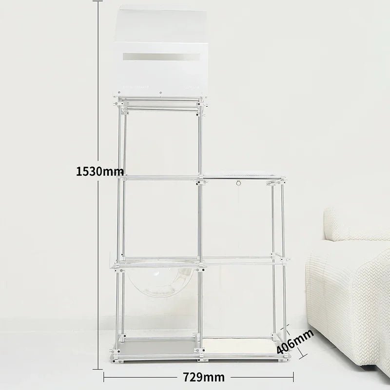 Multi Functional 4 Layers Trees Cat Climbing Frame Stable Acrylic Cat Nest House Cats Scratcher Board Sisal Pet AccessoriesHappy TailsHappy Tails