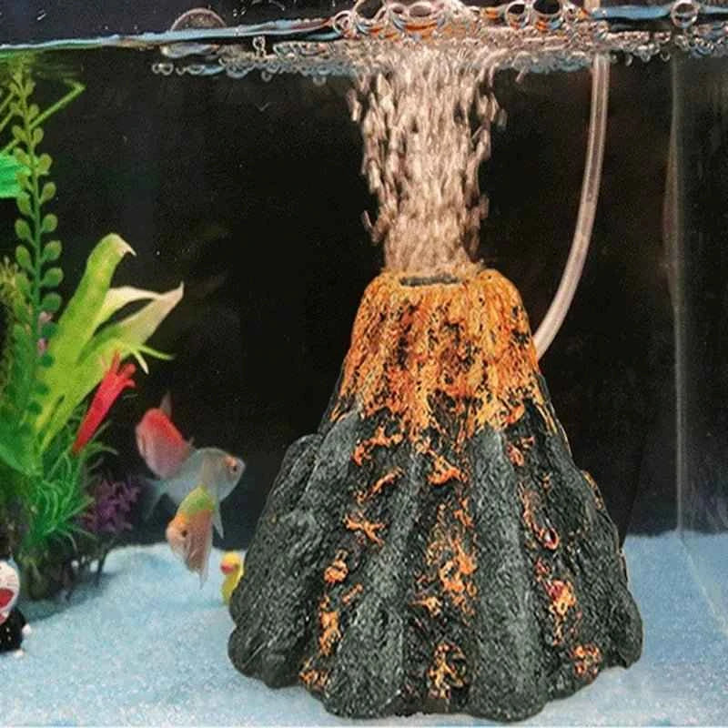 Aquarium Accessories Resin Crafts Simulation Artificial Volcano Rockery Fish Tank Decor Pet Supplies Ornament   Home Decoration - Happy Tails