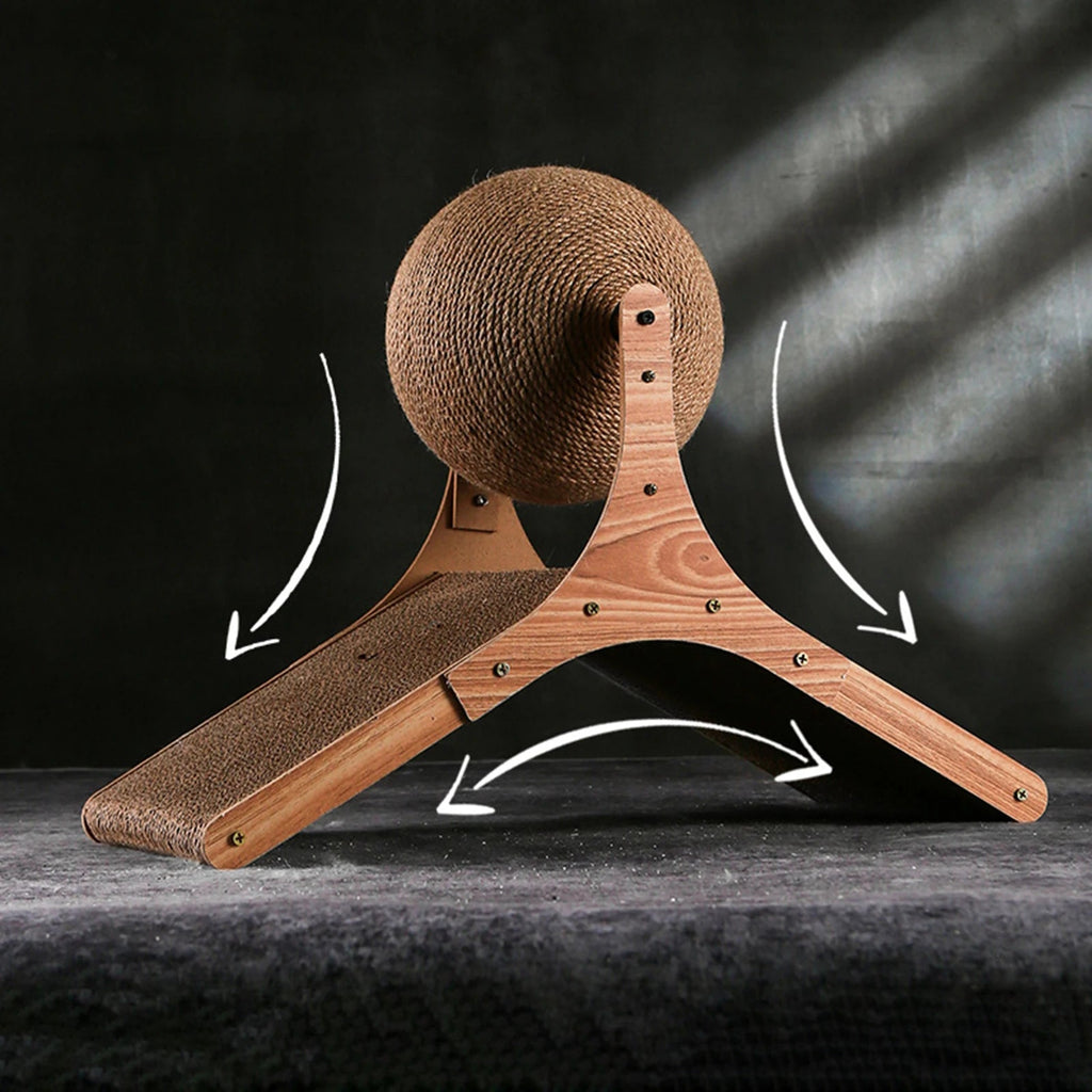 Cat Scratcher Toy Interactive Pet Toy Wear Resistant Furniture Protection Scratching Ball for Grind Claw Playing Indoor CatsHappy TailsHappy Tails