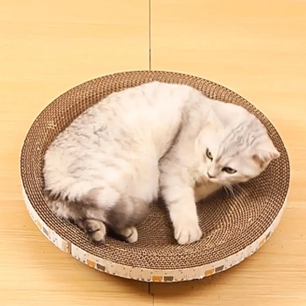 L Size Cat Toys Pet Bed Scratching Board Corrugated Cardboard Bowl Pad Cats Scratcher Toy Oval Grinding Claw Toy Cat AccessoriesHappy TailsHappy Tails