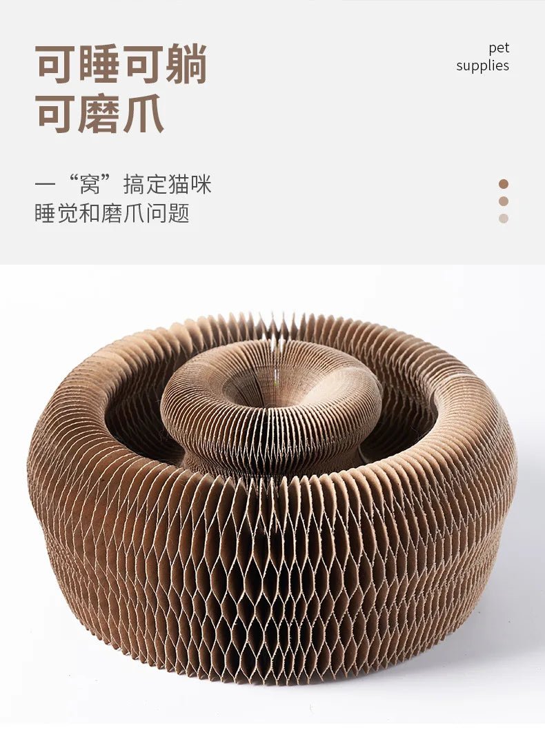 Creative Cat Scratch Boards, Pet Supplies, Stress-relieving, and Corrugated Paper Toys Specifically Designed for Cats - Happy Tails