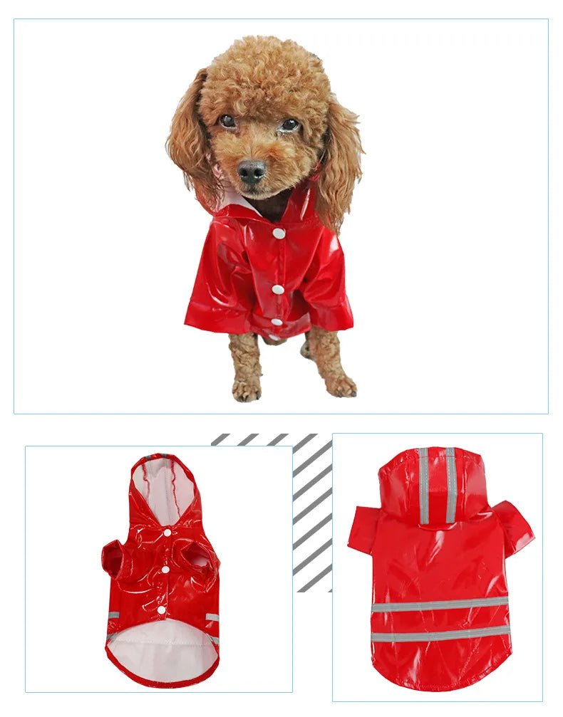 Dog Clothes, Waterproof Jackets, Hooded Raincoats with Reflective Strip, Outdoor Breathable Clothes for Puppies - Happy Tails