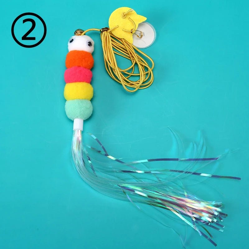 Simulation Cat Toy Cat Scratching Rope Feather Funny Kitten Playing Game Interactive Toy Retractable Hanging Door Pet Supplies - Happy Tails