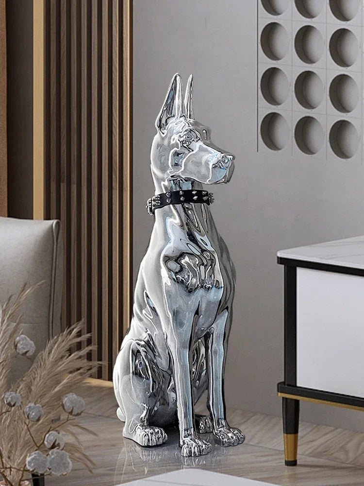 Dog Sculptures Statue Large Luxury Creative Figurines Modern Nordic Figurine Living Room Sculpture Sofa Beside Home DecorationHappy TailsHappy Tails
