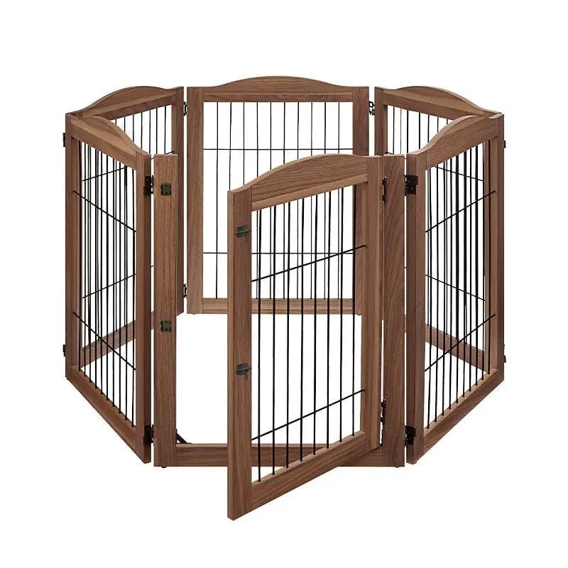 Wooden Pet Fence Dog Fence Freely Combinable Pet Isolation Door Indoor Foldable Dog Cage for Small and Medium Dogs Pet SuppliesHappy TailsHappy Tails