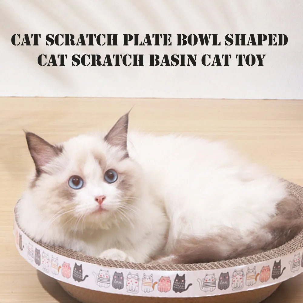 L Size Cat Toys Pet Bed Scratching Board Corrugated Cardboard Bowl Pad Cats Scratcher Toy Oval Grinding Claw Toy Cat Accessories - Happy Tails