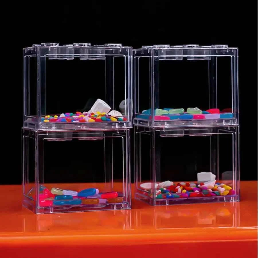 Creative Combinable Ecological Small Fish Tank Mini Aquarium Betta Fishbowl Ant Box Crawler Box DIY Aquarium Landscaping - Happy Tails