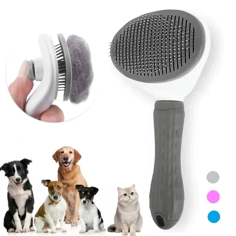 Pet Dog Brush Cat Comb Self Cleaning Pet Hair Remover Brush For Dogs Cats Grooming Tools Pets Dematting Comb Dogs AccessoriesHappy TailsHappy Tails