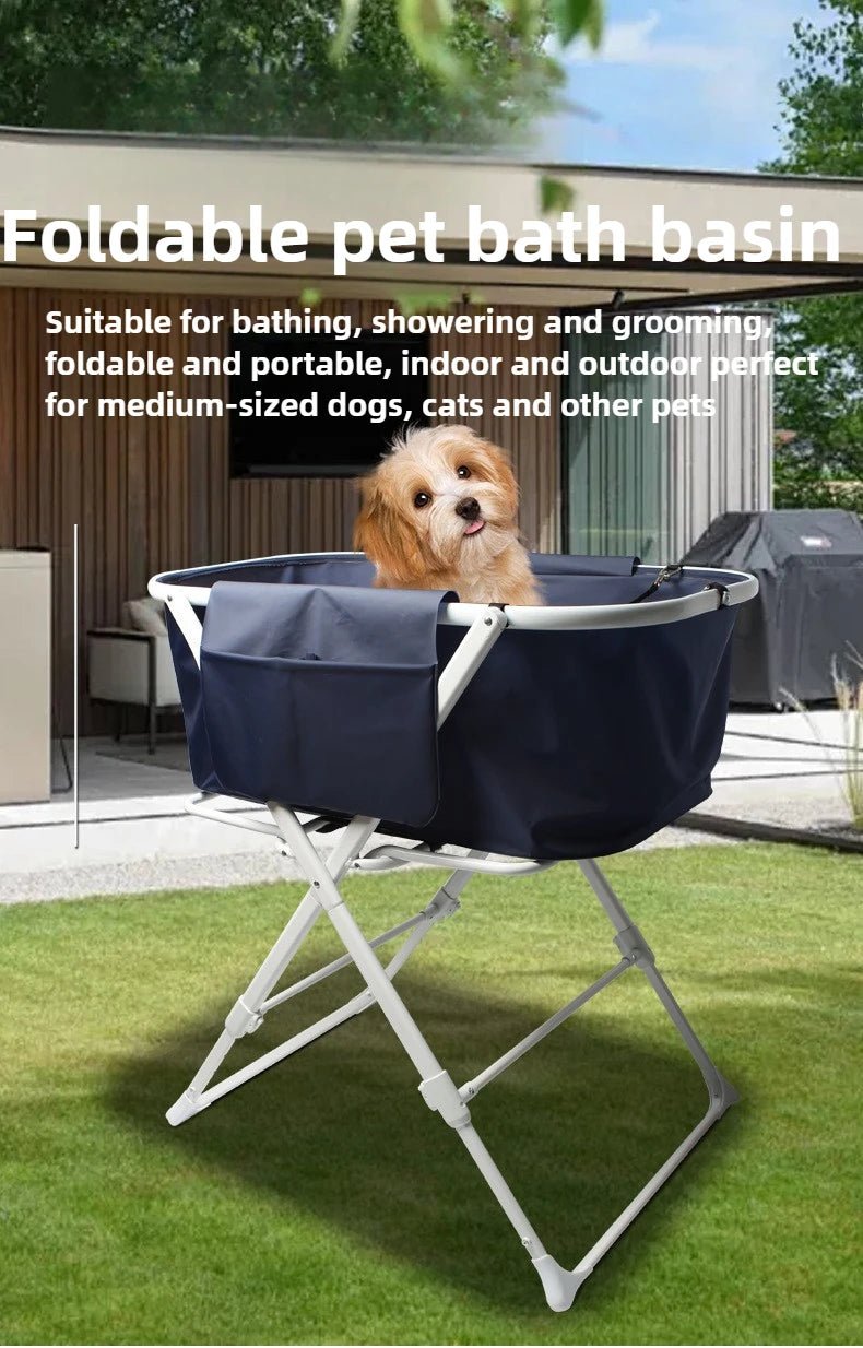 Foldable Pet Bath Tub - Adjustable Height & Easy CarryHappy TailsHappy Tails