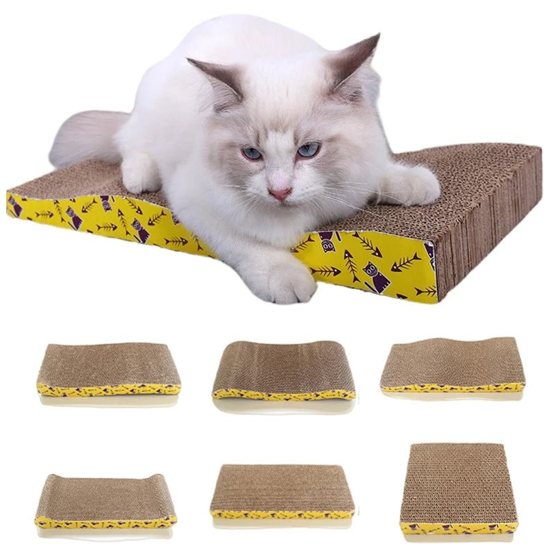Cat Toys Pet Cat Scratching Board Corrugated Cardboard Pad Grinding Nails Interactive Protecting Furniture Cats Scratcher Toy - Happy Tails