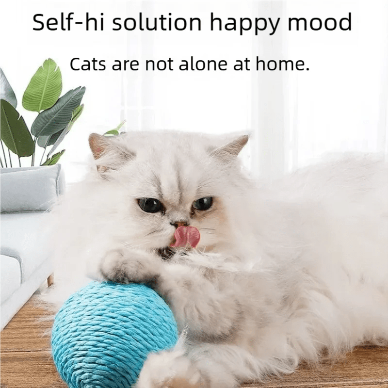 Interactive Sound-Making Big Sisal Cat Scratching Ball Toy Bite-Resistant Kitten Chew Toys for Feline Fun And Claw Care - Happy Tails