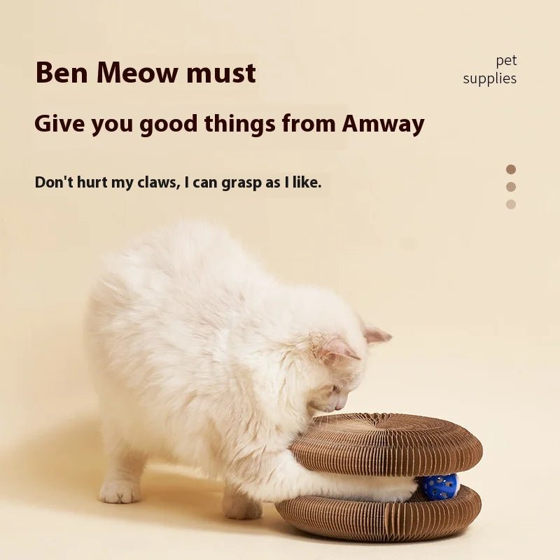 Creative Cat Scratch Boards, Pet Supplies, Stress-relieving, and Corrugated Paper Toys Specifically Designed for Cats - Happy Tails