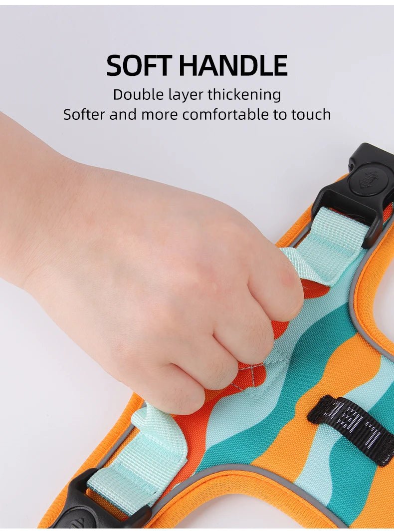 Dog Harness,Reflective Soft Padded Everyday Harness with Dual Leash Clips,Adjustable and Lightweight Fit for Training or Walking - Happy Tails