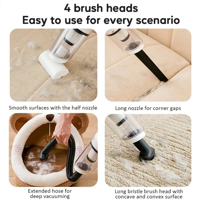 Portable Pet Hair Vacuum Cleaner 12000Pa SuctionHappy TailsHappy Tails