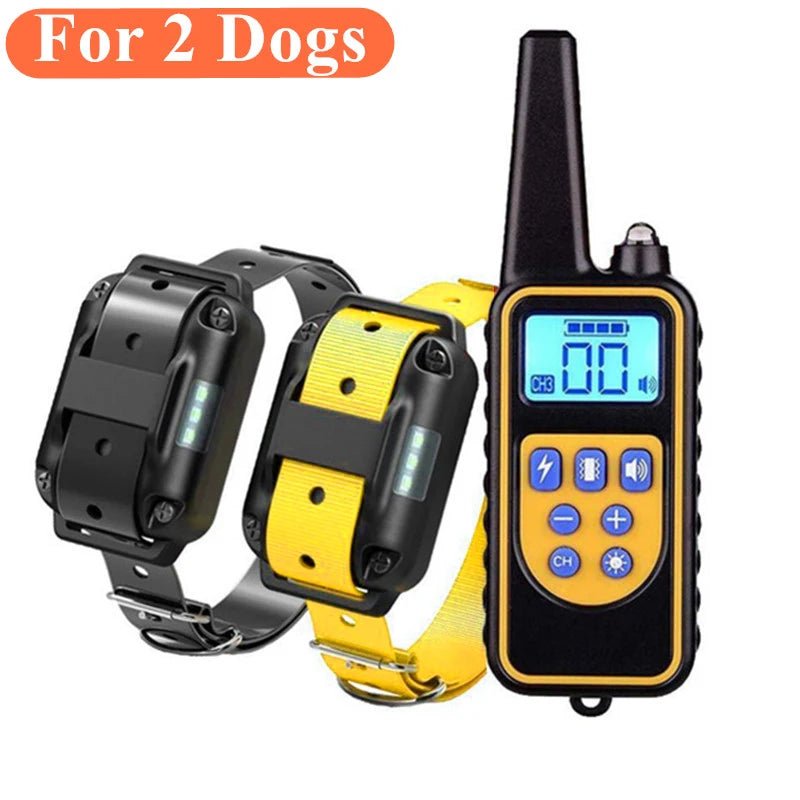 Electric Dog Training Collar Waterproof Dog Bark Collar Pet With Remote Control Rechargeable Anti Barking Device All Size DogsHappy TailsHappy Tails