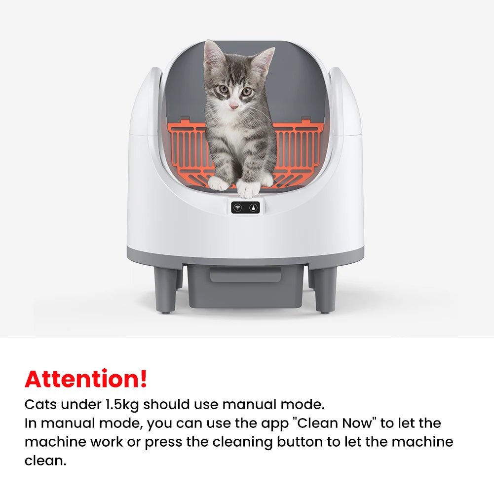 Smart Self-Cleaning Cat Litter Box with WIFI Control and MatHappy TailsHappy Tails