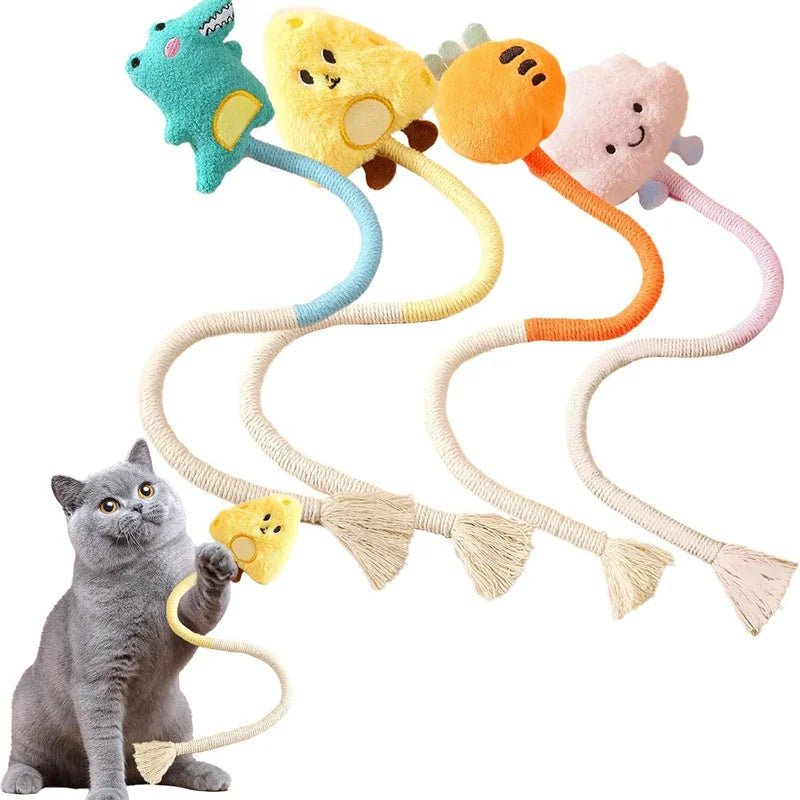Cat Scratcher Rope Toy Cotton Rope Bite - resistant Chewing Toy Paw Claw Furniture Protector Scratching Toy Cat Puzzle Cute ShapeHappy TailsHappy Tails