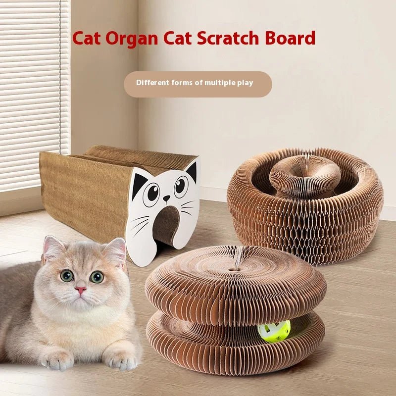 Creative Cat Scratch Boards, Pet Supplies, Stress-relieving, and Corrugated Paper Toys Specifically Designed for Cats - Happy Tails