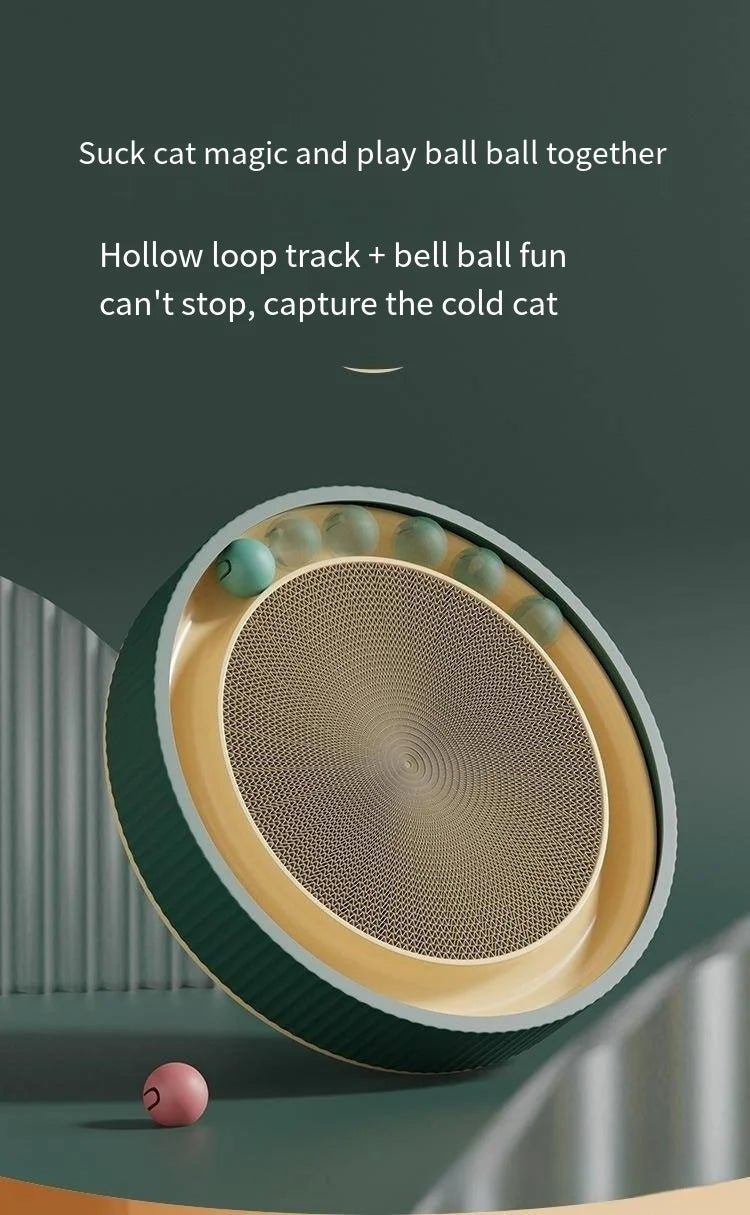 Round Cat Scratching Board Anti Cat Scratcher with Ball Pet Cat Toys Funny Sharpen Nails Scraper Can Replace Nest For Cats - Happy Tails