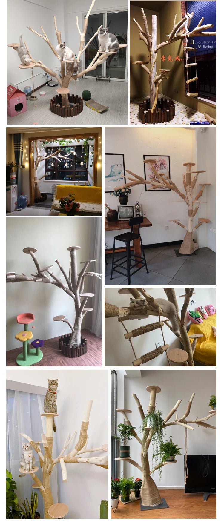 Cat Climbing Frame Sisal Scratches and Wear-resistant Cast Nest Tree Cat Scratching Post Strong Bearing Capacity Pet Products - Happy Tails