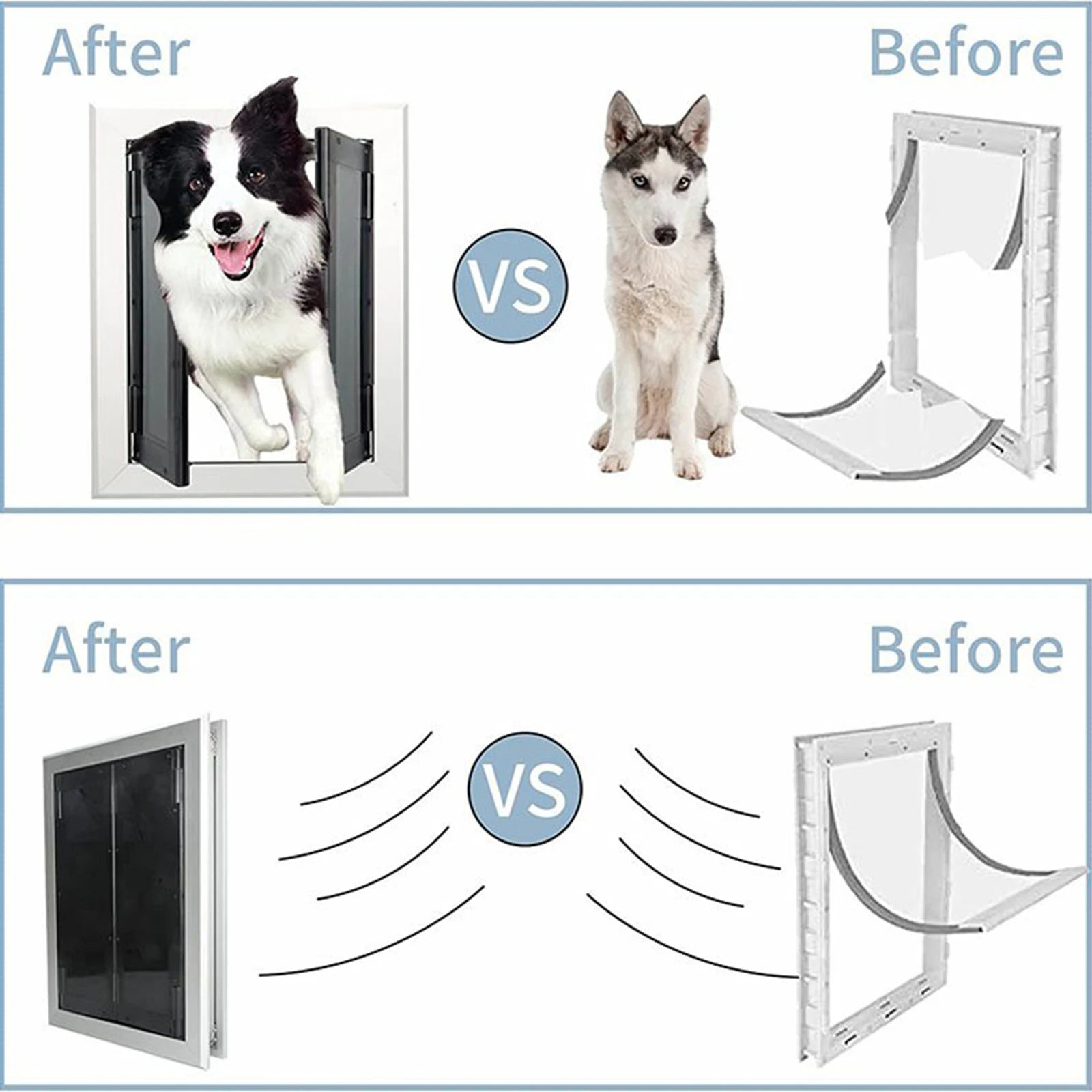 Dogs Door with Flap Heavy Duty Doors Large Aluminum Pet Door Energy Efficient Durable for Exterior Outdoor Indoor Wall DoorHappy TailsHappy Tails
