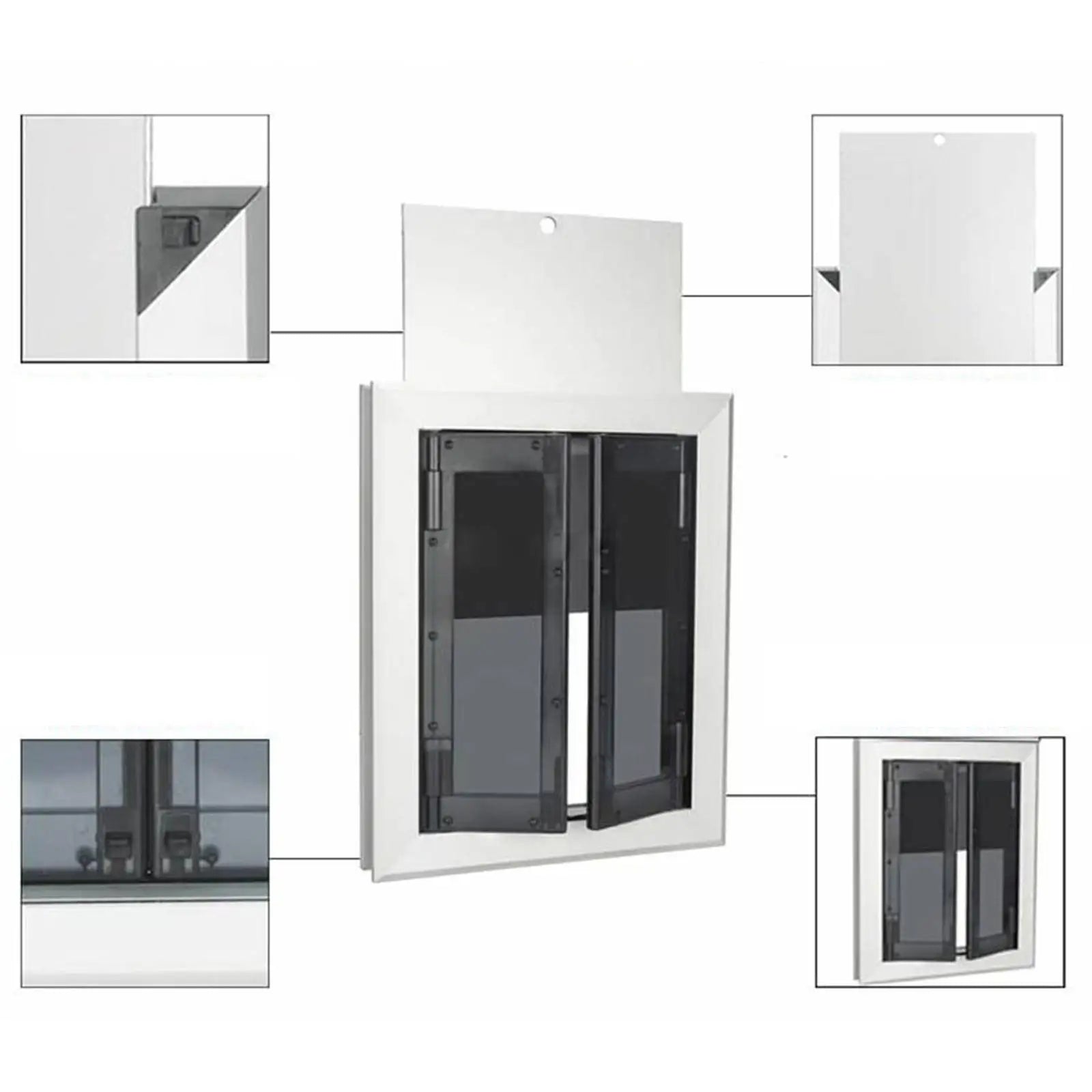 Dogs Door with Flap Heavy Duty Doors Large Aluminum Pet Door Energy Efficient Durable for Exterior Outdoor Indoor Wall DoorHappy TailsHappy Tails